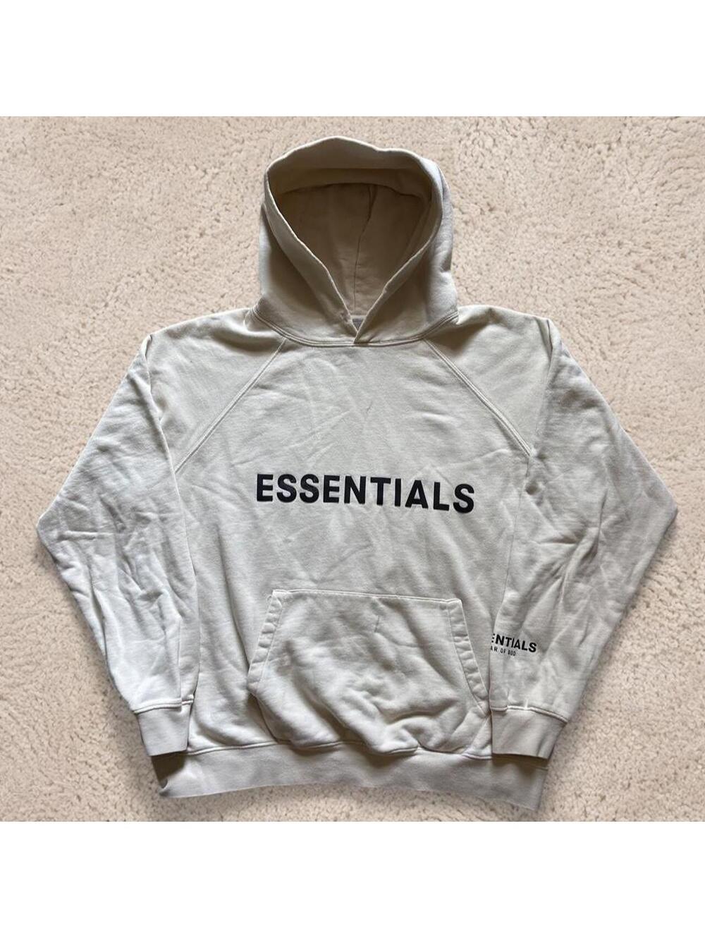 Essentials Men's Cream and White Hoody